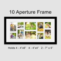 Large Multi Photo Picture Frame - Holds 10 Photos in A Black Wooden - thumbnail 3