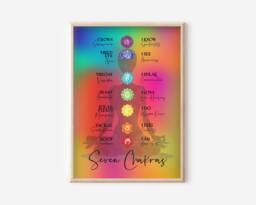 Seven Chakras Print Spiritual Meditation, Yoga Art - thumbnail 1