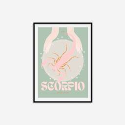 Scorpio Zodiac Print - Astrology Prints, Colourful Wall Art, Retro Print, Star Sign, Eclectic Decor - thumbnail 3