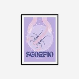 Scorpio Zodiac Print - Astrology Prints, Colourful Wall Art, Retro Print, Star Sign, Eclectic Decor - thumbnail 2