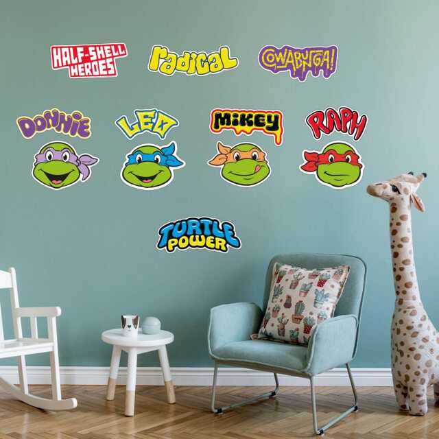 Teenage Mutant Ninja Turtles Wall Sticker - Classic Icons Decal Set Tmnt Art - image 1