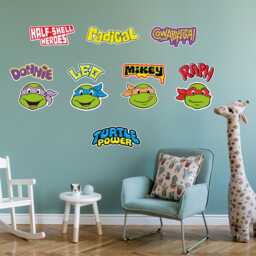 Teenage Mutant Ninja Turtles Wall Sticker - Classic Icons Decal Set Tmnt Art - thumbnail 1