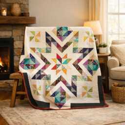 Superstar Ii Quilt Pattern - Modern Star Patchwork Throw - PDF Download - thumbnail 3