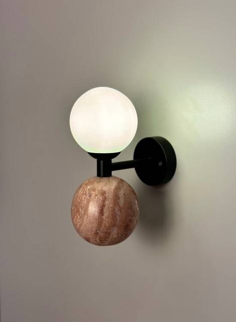 Bolle Marble Wall Sconce - Mid Century Modern Living Room Lighting - image 1