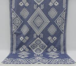 "Turkish Towel, Aztec Towel, Double Face Towel, Navy Blue Towel, Bohemian Towel, 36""x67" - thumbnail 1