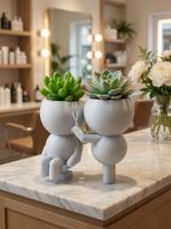 Funny Barber Gift Planter - Hairdresser Salon Desk Decor Succulent Plant Pot Wee Jimmy
