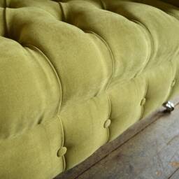Handmade Lime Green Velvet Chesterfield Snuggle Armchair - thumbnail 4