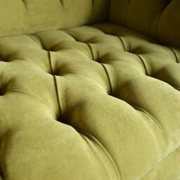 Handmade Lime Green Velvet Chesterfield Snuggle Armchair - thumbnail 3