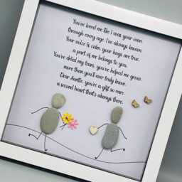 Auntie Birthday Gift, Pebble Art Gift Frame For Her, Personalised Thank You Aunt, Mum Or Best Friend - thumbnail 2