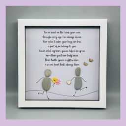 Auntie Birthday Gift, Pebble Art Gift Frame For Her, Personalised Thank You Aunt, Mum Or Best Friend - thumbnail 1
