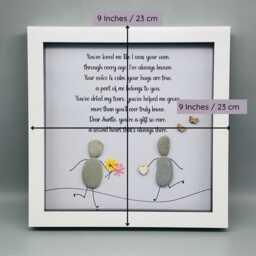 Auntie Birthday Gift, Pebble Art Gift Frame For Her, Personalised Thank You Aunt, Mum Or Best Friend - thumbnail 3
