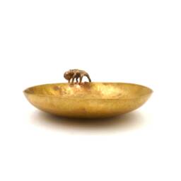 Brass Bowl With Camaleon By Carlos Tellechea - thumbnail 4