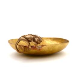 Brass Bowl With Camaleon By Carlos Tellechea - thumbnail 2