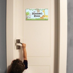 Jungle Safari Door Sign, Nursery, Zoo Animals, Kids Plaque, Baby Name Gift, Nursery Art, Custom - thumbnail 2
