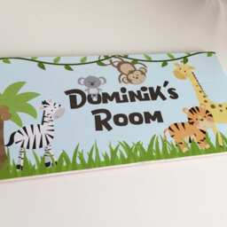 Jungle Safari Door Sign, Nursery, Zoo Animals, Kids Plaque, Baby Name Gift, Nursery Art, Custom - thumbnail 3