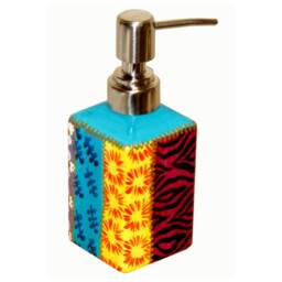 stripy Liquid Body Wash Or Ceramic Soap Dispenser in Hand Painted Porcelain Luxury Gift Box - thumbnail 2