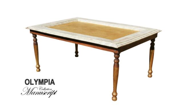 Handmade Coffee Table With Gold Leaf & Florentine Manuscript - image 1