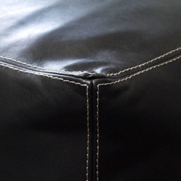 Leather Pouf Cube - Vintage Look - thumbnail 3