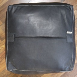 Leather Pouf Cube - Vintage Look - thumbnail 4