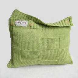 Decorative Sheep Heart Pillow Case, Lumbar Apple Green Cushion, Knitted Embroidery Wool Acrylic Rustic Home Decor, 12 X 16 - thumbnail 4