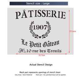 Patisserie Stencil For Painting Signs Crafting Diy Wall Decor - Artistic Stencil - thumbnail 3