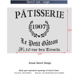 Patisserie Stencil For Painting Signs Crafting Diy Wall Decor - Artistic Stencil - thumbnail 2
