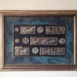 Handmade Bronze Plaque Bas Relief Ancient Wall Decor - thumbnail 3