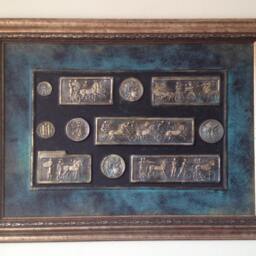 Handmade Bronze Plaque Bas Relief Ancient Wall Decor - thumbnail 2