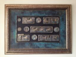 Handmade Bronze Plaque Bas Relief Ancient Wall Decor
