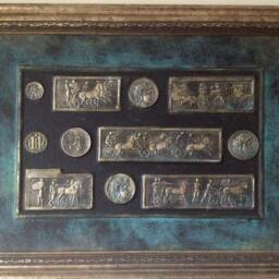 Handmade Bronze Plaque Bas Relief Ancient Wall Decor - thumbnail 4