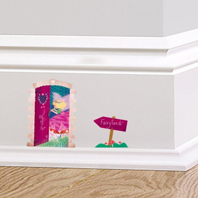 Fairy Land Door Decal Wall Sticker Skirting Board Childrens Bedroom Querky Illustrated