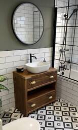 Wallington Reclaimed Wood Rustic Bathroom Vanity Unit - thumbnail 1