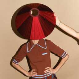 The Stripy Shade - Burgundy & Berry Silk Pleated Lampshade. Handmade in England - thumbnail 2