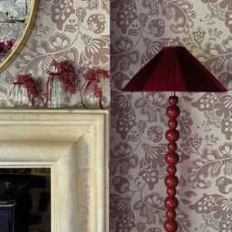 The Stripy Shade - Burgundy & Berry Silk Pleated Lampshade. Handmade in England - thumbnail 3