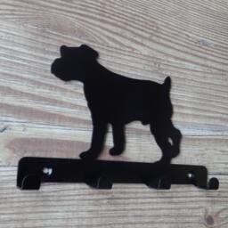Jack Russell Terrier Silhouette Key Hook Rack - Metal Wall Art - thumbnail 2