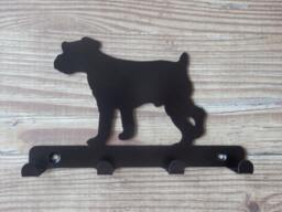 Jack Russell Terrier Silhouette Key Hook Rack - Metal Wall Art - thumbnail 1