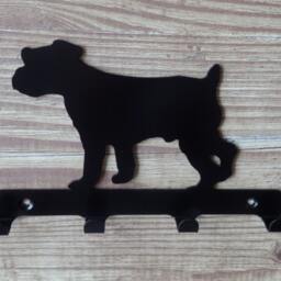 Jack Russell Terrier Silhouette Key Hook Rack - Metal Wall Art - thumbnail 3
