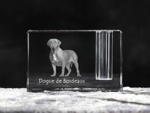 Dogue De Bordeaux, French Mastiff, Crystal Pen Holder With Dog, Souvenir, Decoration, Limited Edition, Collection - image 1