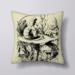 Alice in Wonderland Caterpillar Vintage- Customizeable Personlized - Cushion Cover Case Or Stuffed With Insert - thumbnail 1