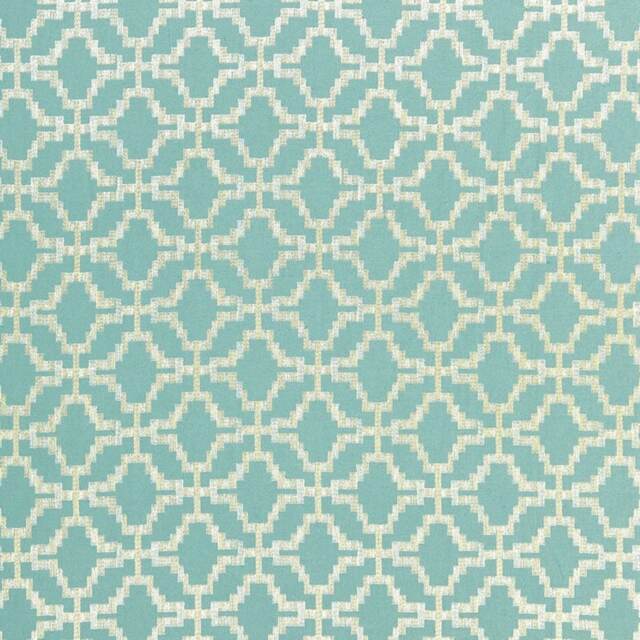 Sarana Linen Embroidery in Aquamarine - Pillow Cover, Backing Of Your Choice-Chroma Collection - image 1