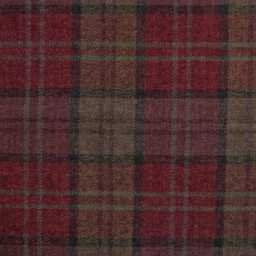 Red Tartan Footstool Handmade Hardwood Queen Anne Legs - thumbnail 3