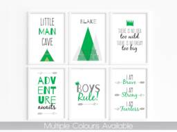 Little Man Cave Personalised Prints A4 A5 - Set Of Prints, Boys Bedroom Decor, Mountain Quotes For Room, Custom Wall Prints - thumbnail 1