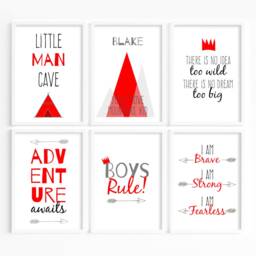 Little Man Cave Personalised Prints A4 A5 - Set Of Prints, Boys Bedroom Decor, Mountain Quotes For Room, Custom Wall Prints - thumbnail 3