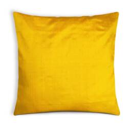 Sunny Yellow Raw Silk Pillow Cover - Dupioni Cushion - thumbnail 1