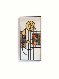Mackintosh Stain Glass Style Art Deco Wall Mirror Rose 7 Jpc Mirrors Gift Available in Different Sizes