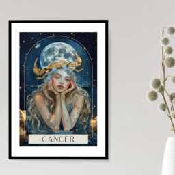 Cancer Zodiac Tarot Print - Astrology Poster Celestial Wall Art Mystical Horoscope Decor Gift Idea A5 A4 A3 Framed Or Unframed - thumbnail 3