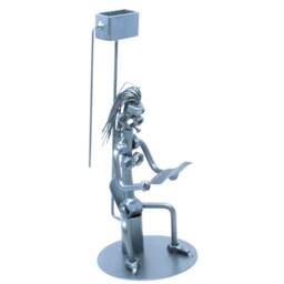 Sitting On Toilet Nuts & Bolts Sculpture, Welded Metal Art, Women A Toilet Wc, Custom Funny Bathroom Decor, Handmade Ornament Figurine - thumbnail 3