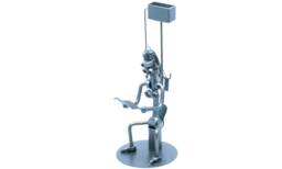 Sitting On Toilet Nuts & Bolts Sculpture, Welded Metal Art, Women A Toilet Wc, Custom Funny Bathroom Decor, Handmade Ornament Figurine - thumbnail 1