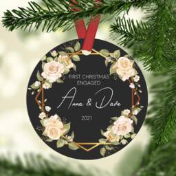 Personalised First Christmas Ornament Eucalyptus Floral Frame, Mr & Mrs Decor - thumbnail 2