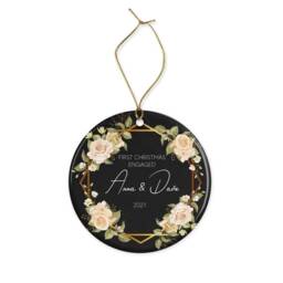 Personalised First Christmas Ornament Eucalyptus Floral Frame, Mr & Mrs Decor - thumbnail 3